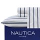 thumbnail image 2 of Juego de sábanas Nautica Twin XL de algodón percal a rayas azules, 2 of 5
