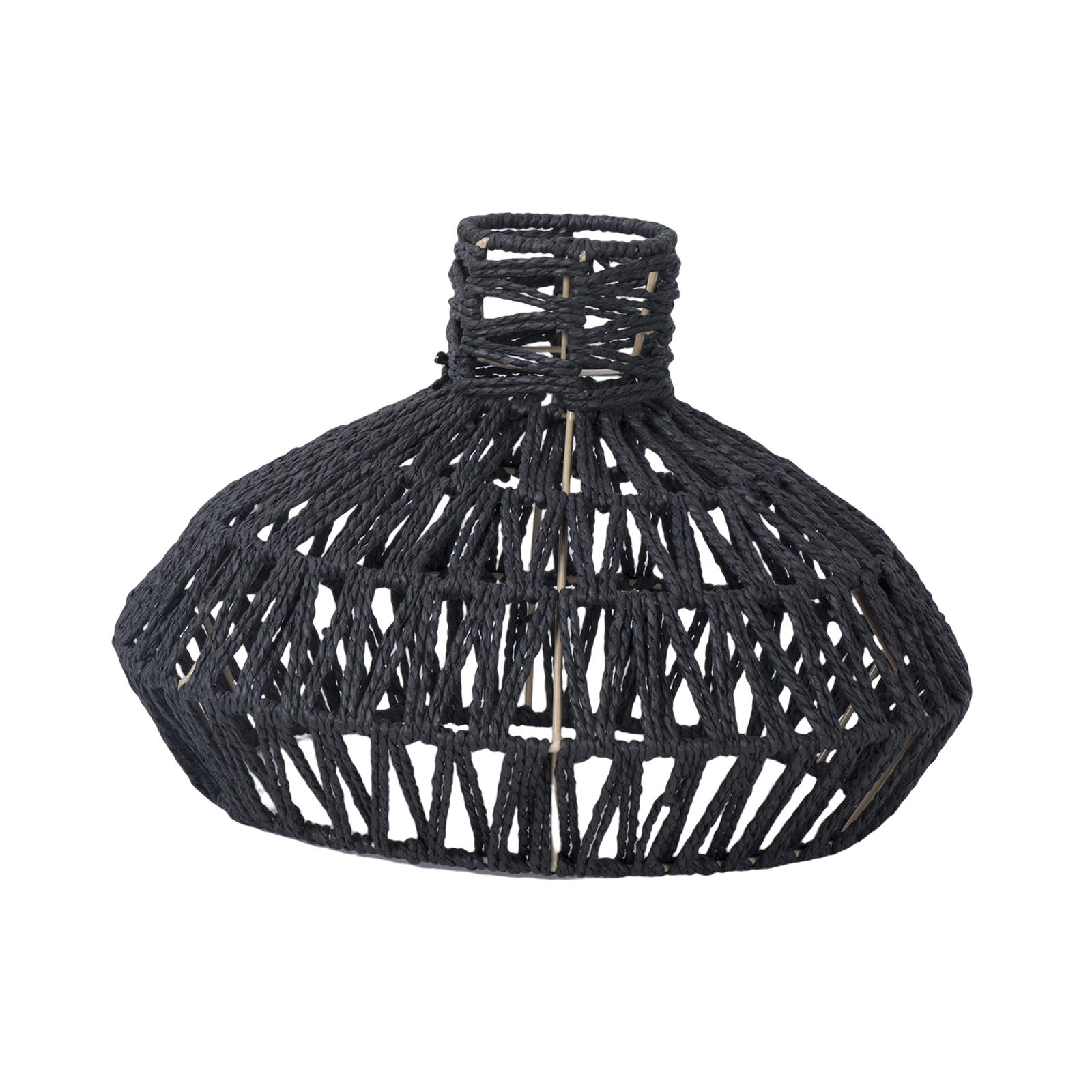 Magideal - Pantalla De Cuerda Tejida A Mano Lámpara Colgante Adorno De Sombra Lámpara De Pie Cubiertas De Lámparas De Techo Cubierta De Luz Colgante Para Restaur Negro