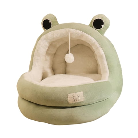 Ioensy - Cama Para Gatos Cueva Fondo Antideslizante Resistente Al Desgaste Gatos De Interior Semicerrado Nido Para Gatos Medio Verde