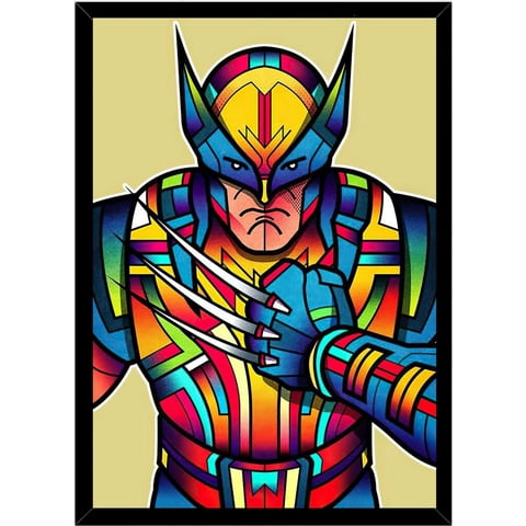 Genérico - Cuadro Decorativo Wolverine Abstracto Medidas 30X40 Cm