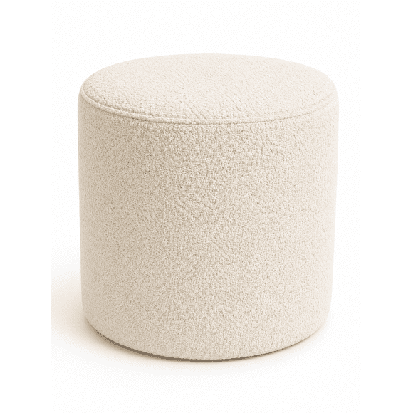 Puff Redondo Boucle Crudo