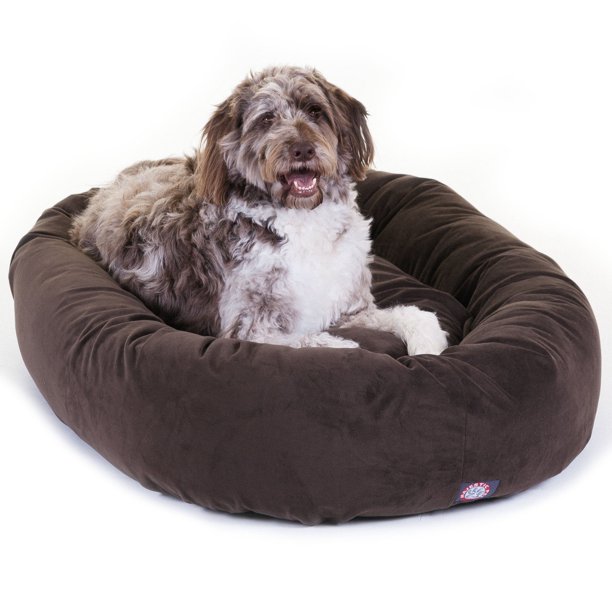 Cama para perros Majestic Pet Suede Calming, lavable, 132 x 89 x 28 cm, color marrón