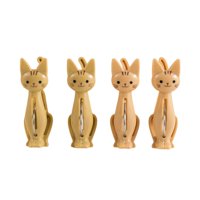 Magideal - Creative 4X Clip De Dibujos Animados De Gato Multifunción Portátil Estante De Secado Soporte De Fotos Duradero Para Lavandería Camping Hotel Calcetine Amarillo