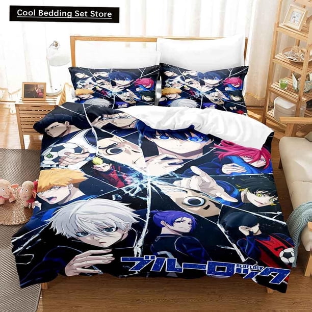Fashion Anime Bed Sheet Bluelock Bedding Set Twin Full Size Bed Set Adult Kid Bedroom Duvetcover Sets Bed Sheets