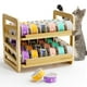 thumbnail image 1 of Organizador de latas de comida para gatos con forma de rollo de bambú, 2 capas, almacenamiento húmedo, 1 of 3