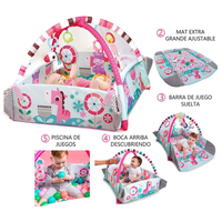 La Pequeteria - Gimnasio Bebé Alfombra 5 En 1, Piscina Pelotitas
