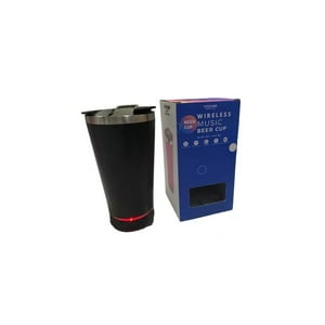 Vaso Térmico 473Ml Parlante Inalámbrico Rgb Music Beer - Negro.