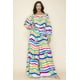 thumbnail image 1 of Saronite Conjunto de Top Corto Casual con Hombros Descubiertos y Detalles Elásticos y Pantalones Anchos de Cintura Alta con Bolsillos, Multicolor (para Mujer), 1 of 1