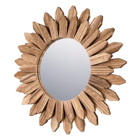 Magideal - Espejo Para Colgar En La Pared, Espejo De Tocador, Decoración Artística Innovadora De Madera, Espejo Cosmético, Espejo De Maquillaje Para Decoración D 43Cm