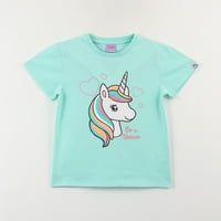 Polera Manga Corta Niña Celeste Be A Unicorn Unicornio