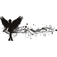 Rienda Libre Graphics - Decomural Angel Floral Branch Ws-18306