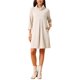 thumbnail image 2 of INSPIRE CHIC Vestido de Punto de Cuello Alto para Mujer, Manga 3/4, Vestidos Sueltos de Invierno para Atuendos Casuales y Elegantes M Beige, 2 of 6