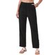 thumbnail image 1 of INSPIRE CHIC Pantalones de Lino para Mujer Verano Casual de Cintura Alta con Cordón de Algodón Pantalones Largos L Negro, 1 of 6