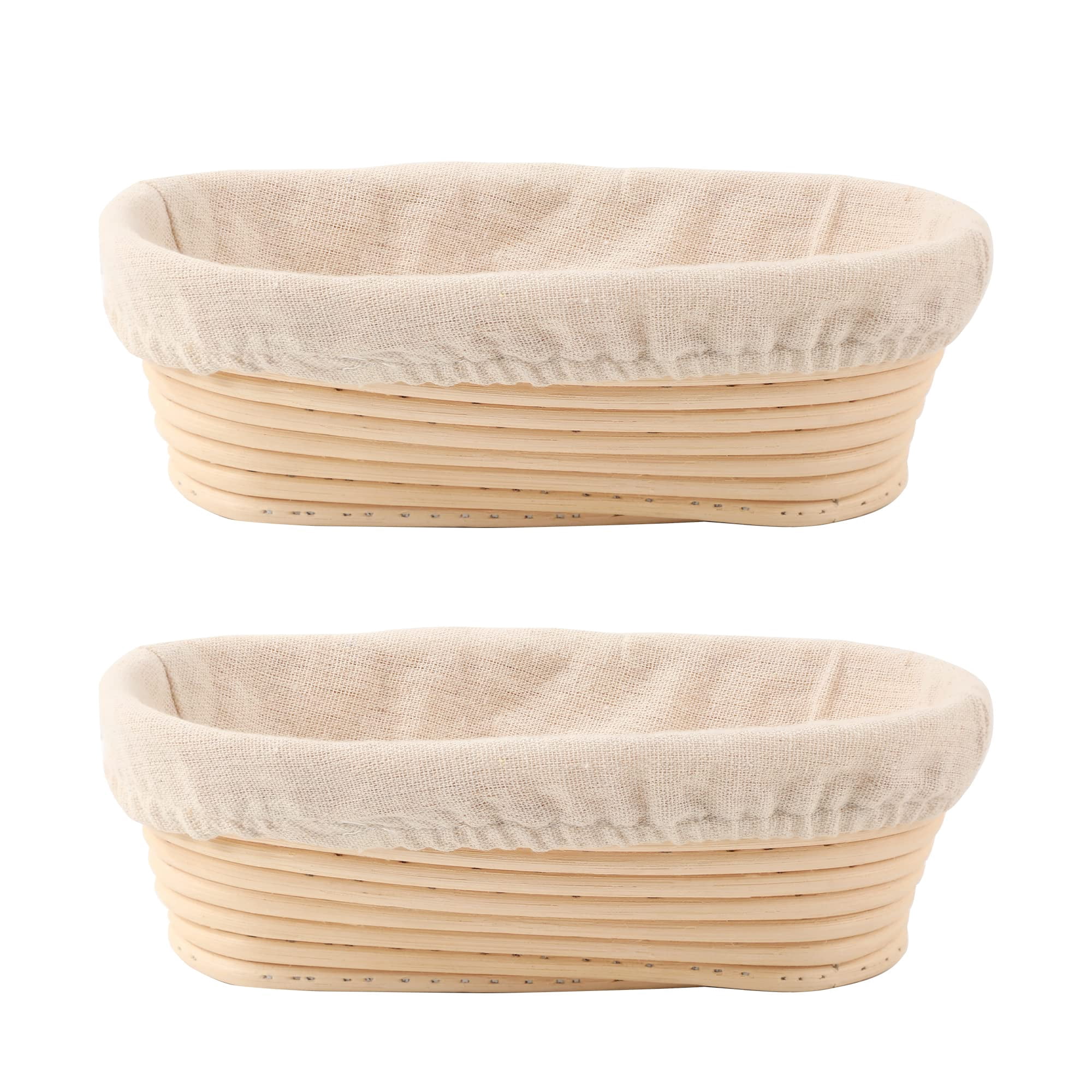 Juego De 2 Cestas Para Hacer Pan Doyolla Con Forma Ovalada De 25 Cm