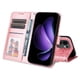 thumbnail image 4 of Funda tipo cartera FOXDOCK para OPPO Reno 13F , diseño girasol en relieve, cuero PU, cierre magnético, soporte y tarjetero, 4 of 5