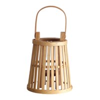 Bothyi - Linterna De Ratán De Bambú Para Exteriores Con Asa, Luz De Té, Patio, Jardín, Interior