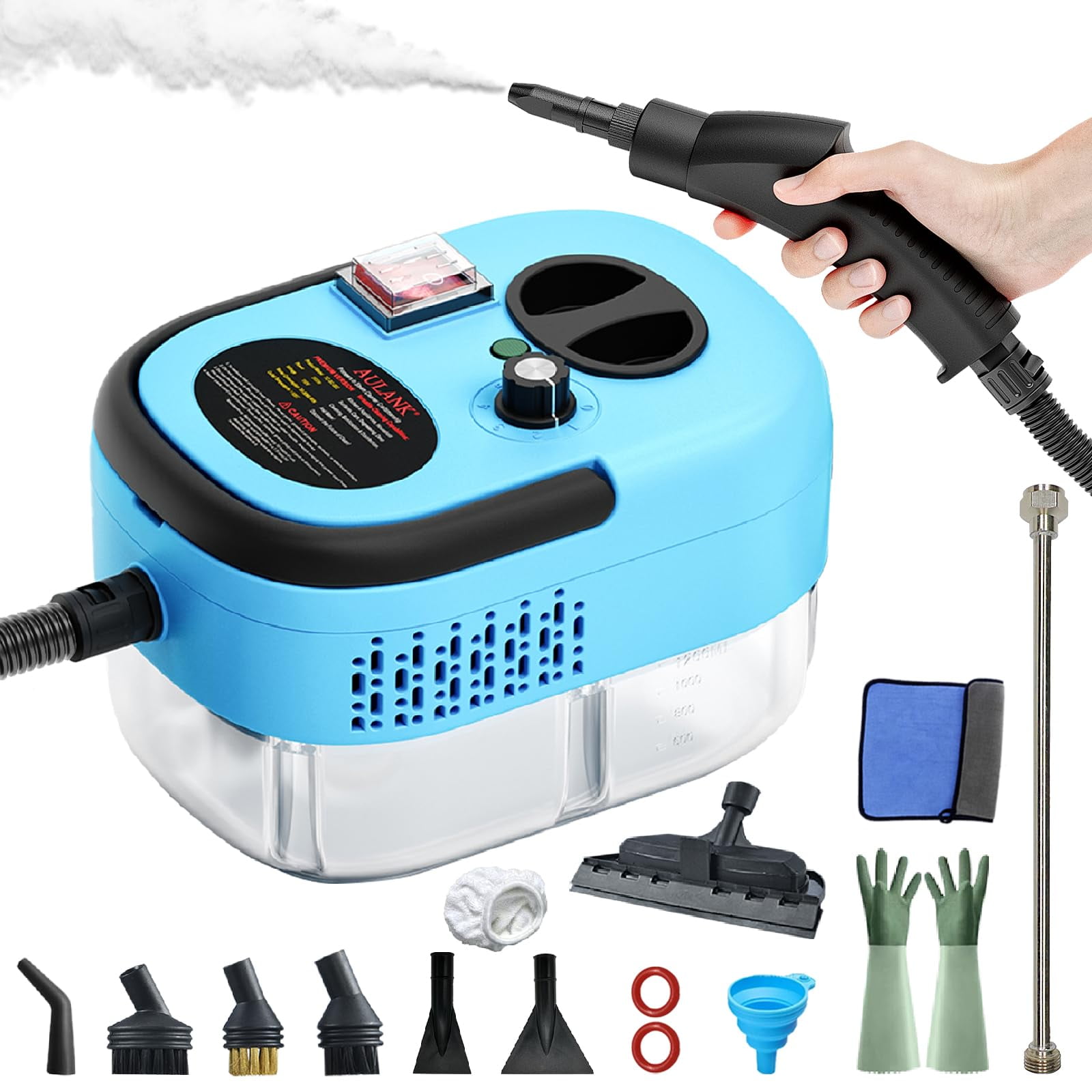 Limpiador A Vapor Aulank 2500 W De Alta Temperatura, 3 Bar, 1200 Ml, Azul