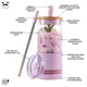 thumbnail image 2 of Vasos de vidrio Pandaloo Lilac Rhapsody de 600 ml con tapas y pajitas, 2 of 7