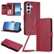 thumbnail image 1 of Funda Cartera Trébol para Samsung Galaxy S24 FE con Ranuras Tarjetas y Carga Inalámbrica Rojo, 1 of 6