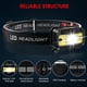 thumbnail image 2 of Linterna frontal MIOISY recargable con LED ultrabrillante de 1200 lúmenes, 2 of 6