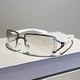thumbnail image 1 of Y2K Rimless Sunglasses For Women Men Gradient Lens Glasses Futuristic Rhinestone Decor Eyewear For Driving Beach, UV 400, 1 of 3