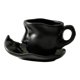 thumbnail image 3 of Taza De Café Con Platillo Europeo De 100 Ml Con Asa Taza De Leche De Cerámica Negra, 3 of 5