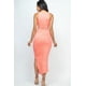 thumbnail image 3 of Vestido Largo sin Mangas con Fruncido Lateral y Abertura Burdeos M, 3 of 5