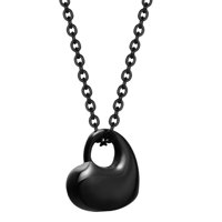Magideal - Corazón Joyas De Cremación De Cenizas, Superficie Altamente Pulida Para Mujeres, Hombres, Mascotas Queridas, Cadena De 19 Pulgadas, , Negro Negro3