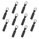 thumbnail image 3 of 10x Cabezas De Cremallera De Metal Sujetadores Tiradores De Cremallera Para Chaquetas Ropa Equipaje Negro, 3 of 5
