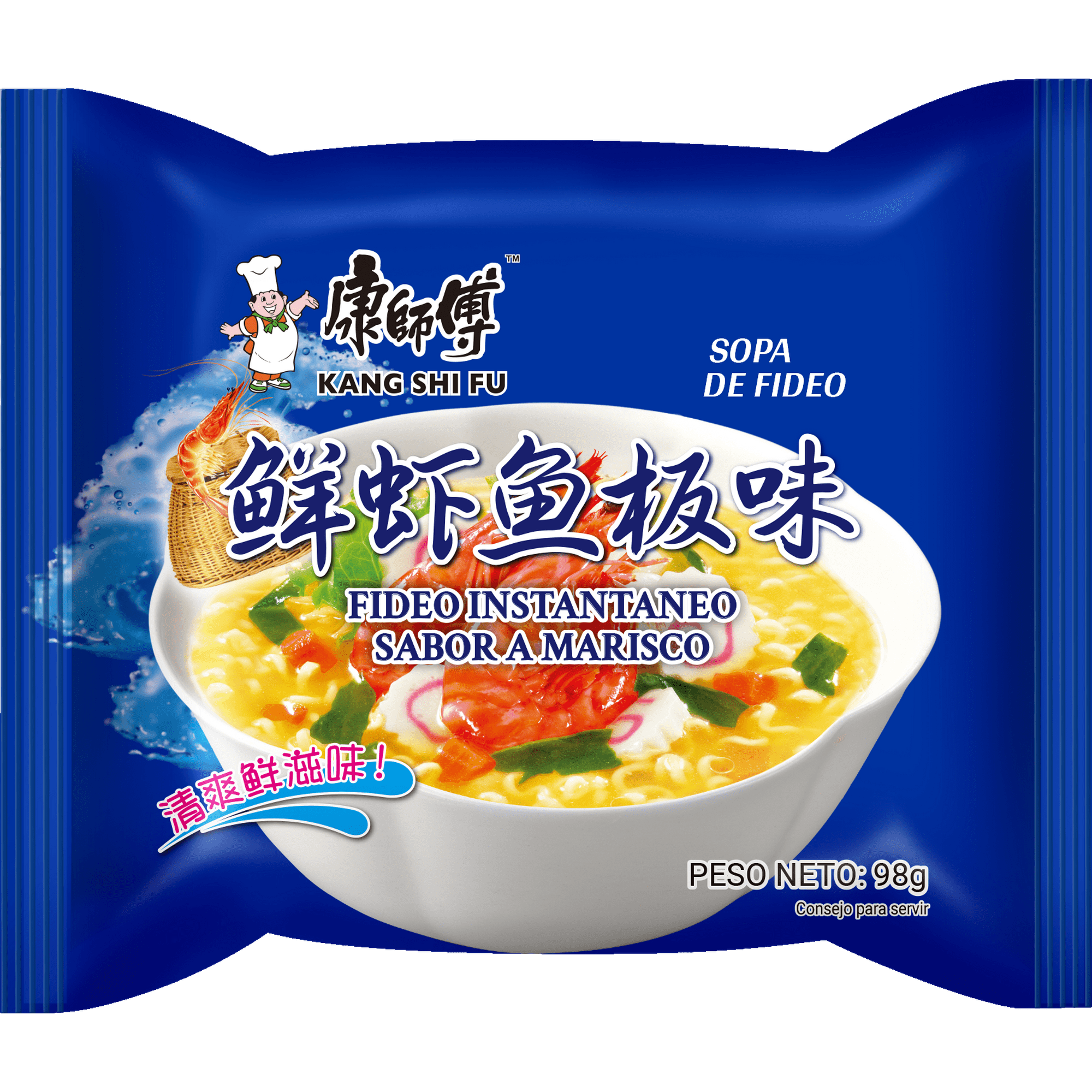 Fideo Instantaneo Kang Shi Fu Sabor A Marisco 98g*30 Bolsas
