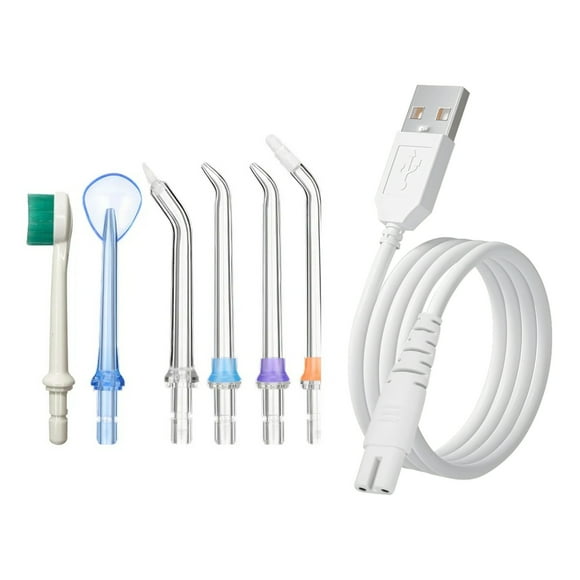 Boquillas Repuesto Para Irrigador Dental + Cable H2ofloss Smilu Portátil Color Transparente