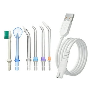 Emetres - Boquillas Repuesto Para Irrigador Dental + Cable H2Ofloss Smilu Portátil Color Transparente