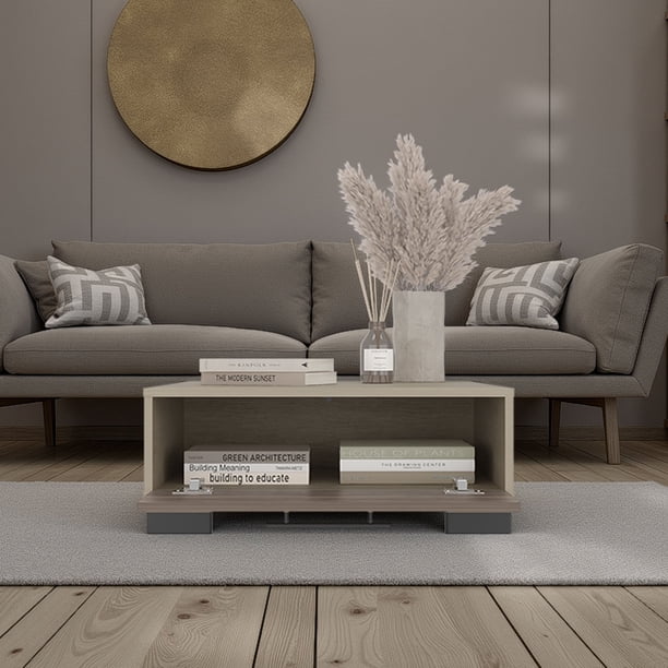 Mesa De Centro 1 Cajón Marsella Cartagena Y Avellana 23,8x60x60 Cm