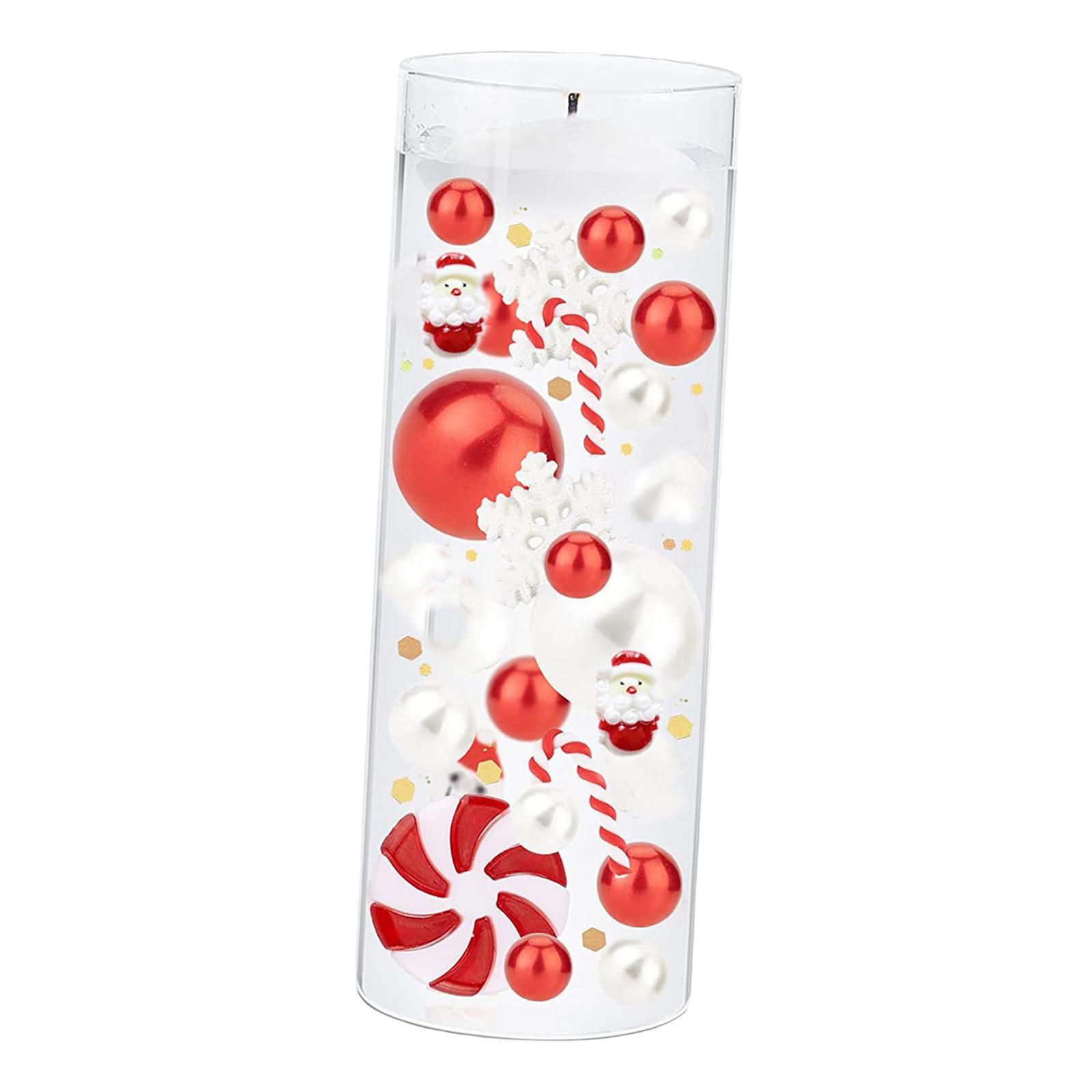 Magideal - Velas Flotantes Adornos De Escritorio Relleno De Tazones Interior Exterior Diy Florero De Navidad Perlas De Relleno Para Inauguración De La Casa , Santa Claus Papá Noel