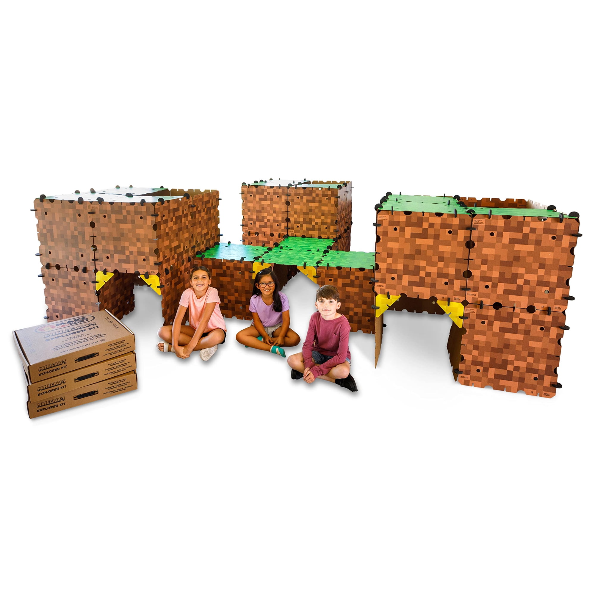 Kit De Construcción Make-a-fort Minecraft Explorer 3, Paquete De 8 Años O Más