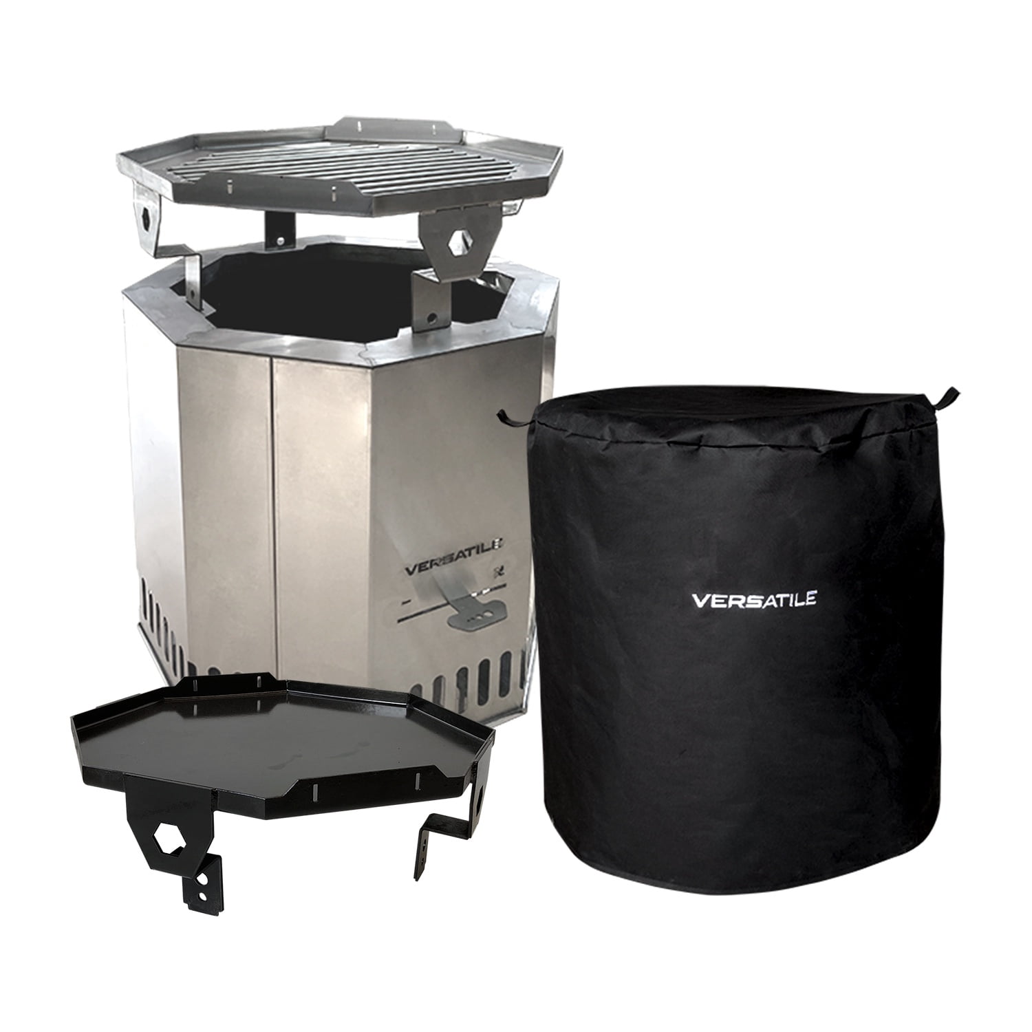 Versatile - Brasero Sin Humo Parrilla Y Plancha + Funda