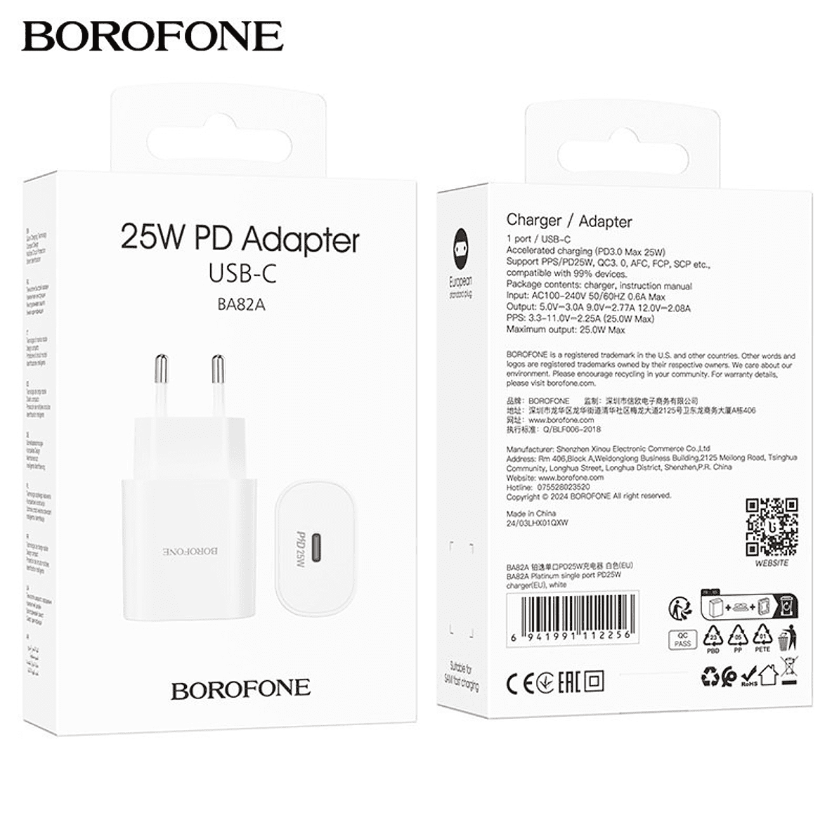Adaptador (cargador) Usb C 25w Borofone