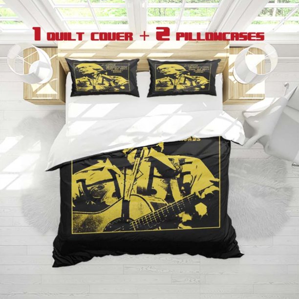 3pcs John Denver Take Me Home Country Roads Retro T Shirt Print Three Piece Bedding Set Soft Duvet Cover And Two Pillowcases