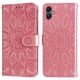 thumbnail image 1 of Funda tipo cartera FOXDOCK para Samsung Galaxy A05 , diseño girasol en relieve, cuero PU, cierre magnético, soporte y tarjetero, 1 of 5