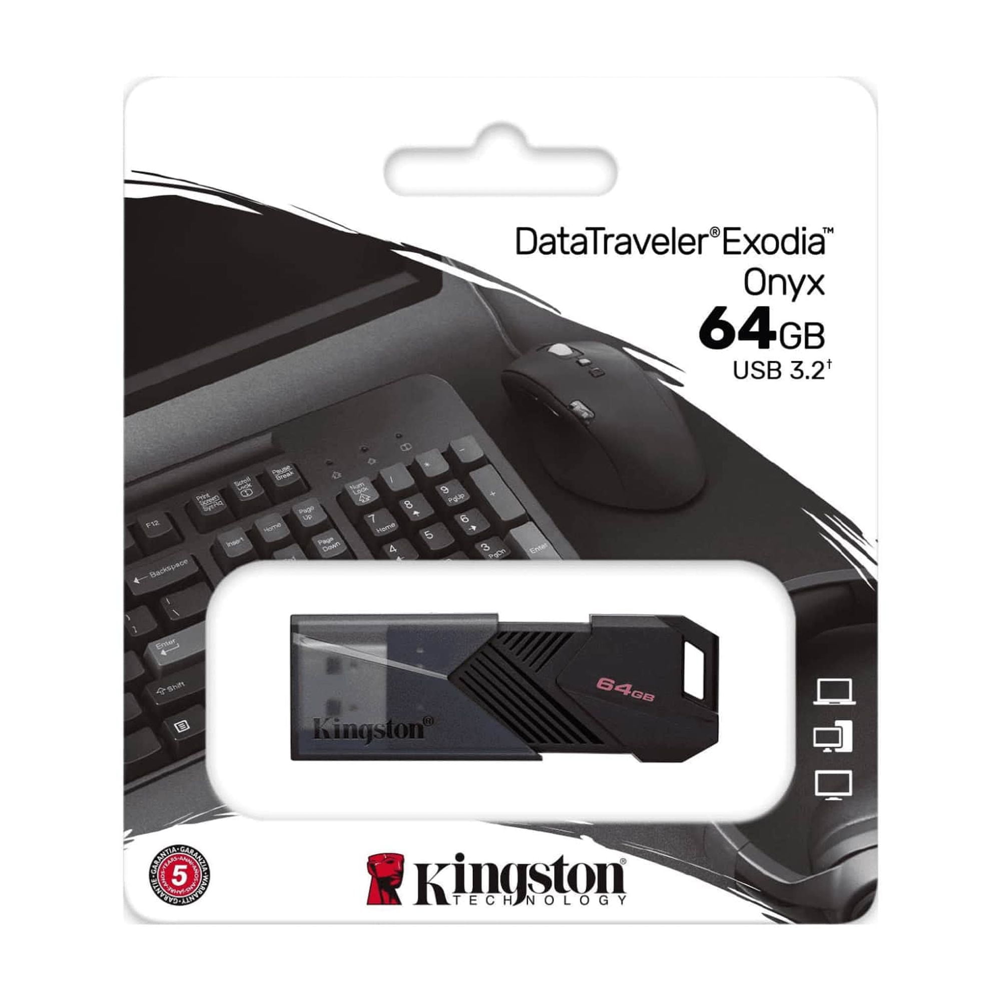 Kingston - Pendriver 64gb Usb 3.2 Datatraveler Exodia Onyx Dtxon/64gb