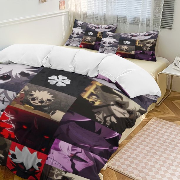 Black Clover Anime Home Bed 3-piece Set Classic Japanese Anime Polyester Wash Student Dormitory Set