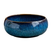 Magideal - Maceta Hidropónica Con Forma De Loto, Esmaltada, Multifuncional, De Cerámica, Para Plantas De Interior. Gradiente Azul