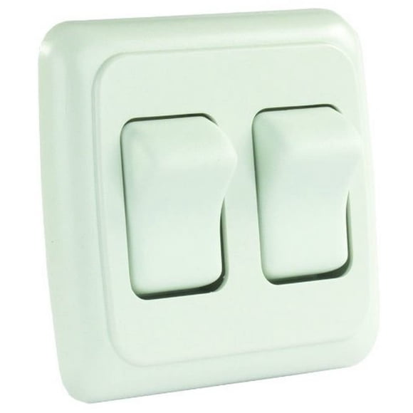 Switch JR Products 305.1203 12015, doble SPST blanco, encendido/apagado