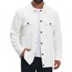 thumbnail image 1 of Chaqueta casual de hombre con botones, mangas largas, estilo camionero para uso diario XL blanco, 1 of 6