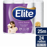 Pack X 6 Papel Higiénico Elite Ultra Doble Hoja 25 M 4 Un
