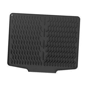 Magideal - Alfombrilla De Silicona Para Platos, Almohadilla, Evita La Acumulación De Agua, Almohadilla De Drenaje Resistente, Alfombrilla Escurridora Para Cajón Negro