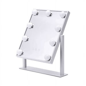 Genérico - Espejo Tocador Maquillaje Hollywood Mirror 9 Led Usb 3 Modos Blanco