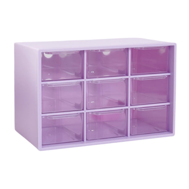 Cajón organizador pequeño para escritorio, caja organizadora de cuentas, soporte para caja de almacenamiento de joyería, caja de almacenamiento de esc Púrpura