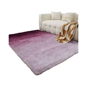 Teng Fei - Alfombra Peluda Suave 200 X 300 Cm Primera Calidad Violeta Jaspeado