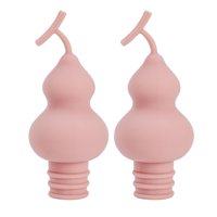 Magideal - 2 Piezas De Tapón De Botella En Forma De Calabaza, Tapa De Botella Reutilizable, Tapones Selladores De Botellas De Champán, Accesorios De Tapa De Cham Rosado
